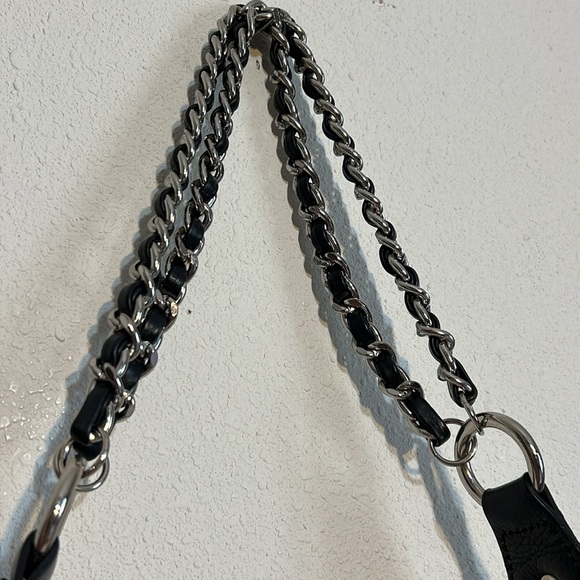 Bodhi Hobo Leather Slouchy White/ Black Shoulder Handbag - Picture 7 of 17